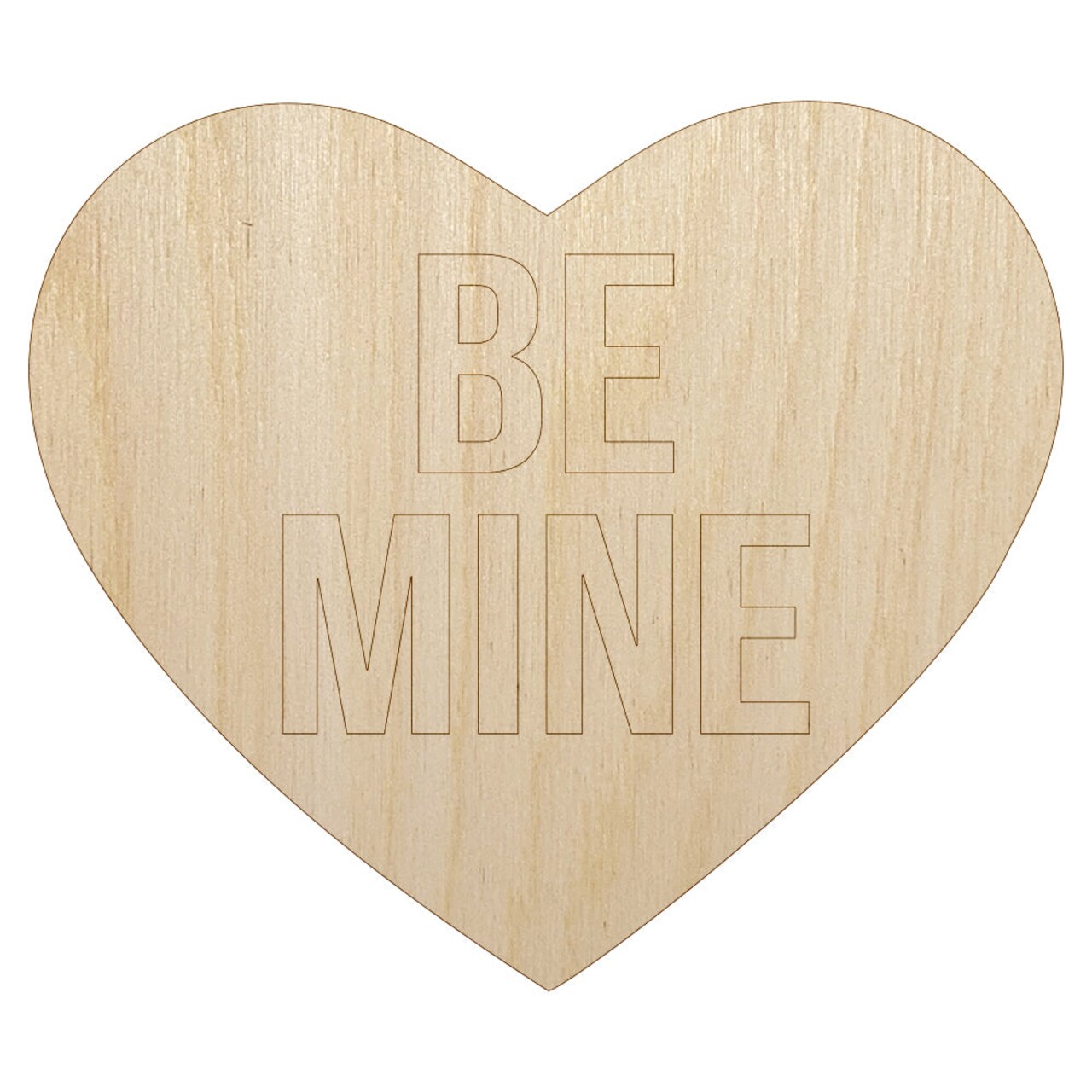 Be Mine in Heart Love Valentine's Day Unfinished Wood Shape Piece Cutout for DIY Craft Projects
